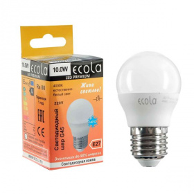 Лампа светодиодная Ecola шар G45 10W 4000K E27 Premium