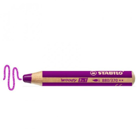 Карандаш Stabilo, с заточкой, 3 в 1 (цв.карандаш, акварельный карандаш, воск. мелок), сиреневый