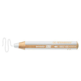 Карандаш Stabilo, с заточкой, 3 в 1 (цв.карандаш, акварельный карандаш, воск. мелок), белый