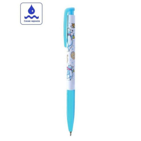 Ручка шариковая Flexoffice Bear синяя, автоматическая 0.7 мм