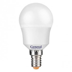 Лампа светодиодная General шар G45 15W 4500K E14 GLDEN-G45F-15-230-E14-4500