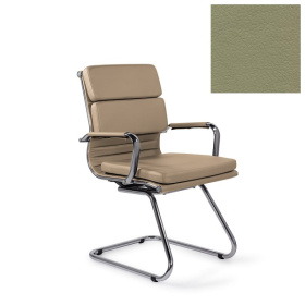 ПРТ Кресло для посетителей Кайман Трио СН-303 Н/п хром софт, иск.кожа S-0416 (светло-зеленый)