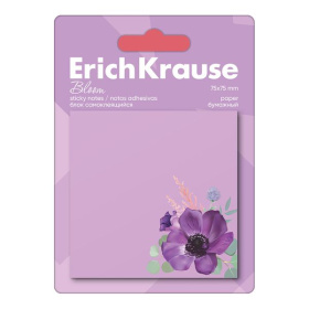 Блок самоклеящийся 50 л., 76*75 мм, ErichKrause Bloom Pastel фиолетовый