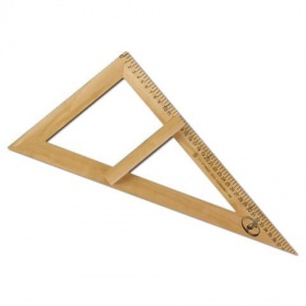 Треугольник деревянный классный 30-60-90 с держателем