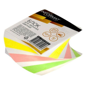 Блок-спираль бумаги для заметок цветной 80*80*40 inFormat 80 г/м2