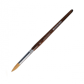 Кисть синтетика № 8 круглая, (диаметр 3,4 мм, выставка 15,0 мм), удлиненная ручка