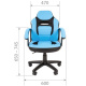 ТПТ Кресло детское кресло детское KIDS 110, черный/голубой, искусственная кожа/ткань макс.нагрузка 1