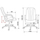 БРК Кресло для руководителя T-898/3C1GR, ткань 3C1GR серый