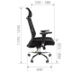 ТПТ Кресло для руководителя СН-555 LUX, ткань-сетка/ткань: черный
