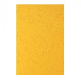 Лист обложечный А4 картон под кожу желтый 230 г/м2, 100 шт/уп.