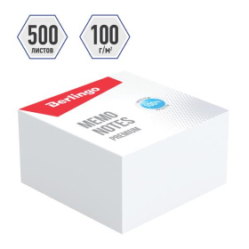 Блок бумаги непроклеенный 90*90*45 Berlingo Premium, 100 г/м2, белый 100%