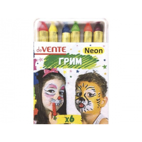 Мелки для рисования на лице и теле deVente 6 цв. неон 16 г
