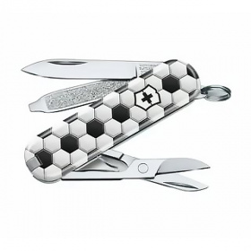 Нож складной  7 функций Victorinox Classic LE2020 World Of Soccer, 58 мм., белый с рисунком