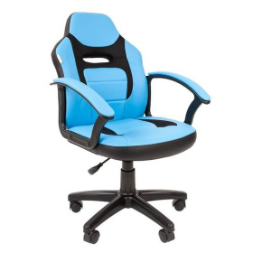 ТПТ Кресло детское кресло детское KIDS 110, черный/голубой, искусственная кожа/ткань макс.нагрузка 1