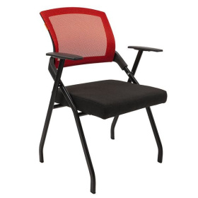 ТПТ Кресло для посетителей CHAIRMAN NEXX, ткань-сетка/ткань: TW-69 красный/15-21 черный