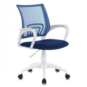 БРК Кресло для оператора CH-W695NLT/DB/TW-10N белый пластик, сетка/ткань темно-синий TW-05N TW-10N