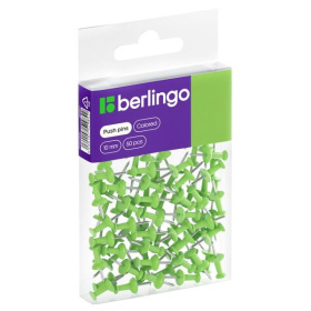 Кнопки для пробковых досок Berlingo 50 шт/уп, зеленые