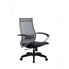 МТТ Кресло для руководителя с низкой спинкой МЕТТА Комплект 9+Основание МЕТТА 17833, сетка серый