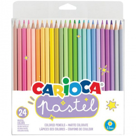 Карандаши цветные 24 цв., Carioca Pastel, с заточкой, в карт. упак