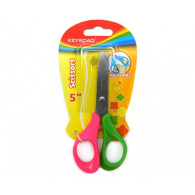 Ножницы детск. 130 мм., KEYROAD Двуцветные, пластиковые ручки, безопасные лезвия