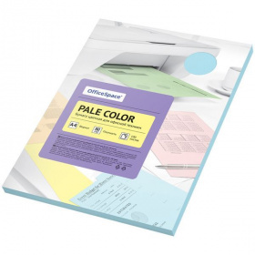 Бумага для копир. техники цветная A4 100 л. OfficeSpace Pale Color 80 г/м., бледно-голубой