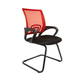 ТПТ Кресло для посетителей СН-696 V, ткань-сетка/ткань TW красный/черный