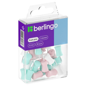Кнопки для пробковых досок Berlingo Pastel цветные 30 шт/уп
