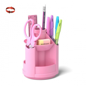 Набор настольный Erich Krause Mini Desk Pastel 8 предметов, розовый, вращающийся,