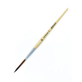 Кисть-лайнер синтетика №3 круглая, Albatros Лайнер, ручка дерево, короткая лак