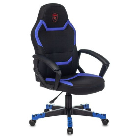 БРК Кресло компьютерное игровое (геймерское) ZOMBIE 10 BLUE, искусственная кожа/ткань черный/синий