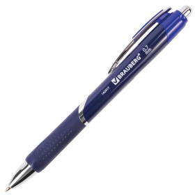 Ручка шариковая Brauberg Dash синяя, автоматическая, узел 0.7 мм, толщина линии 0,35 мм.