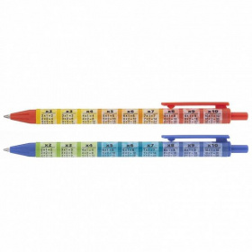 Ручка шариковая Hatber Таблица умножения, синяя, автоматическая, грип, 0,7 мм