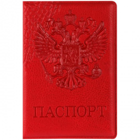 Обложка для паспорта OfficeSpace Герб, к/з, красная