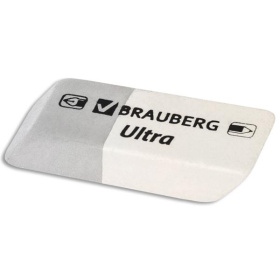 Ластик Brauberg Ultra 41*14*8 мм, серо-белый, прямоугольный, натуральный каучук