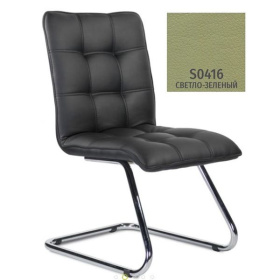 ПРТ Кресло для посетителей Фигаро К13 Н/п хром, иск.кожа S-0416 (светло-зеленый)