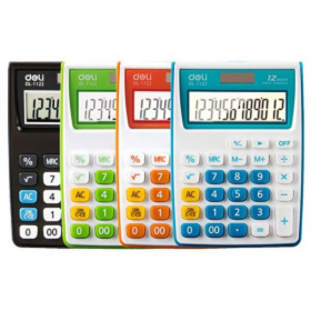 Калькулятор Карманный Deli  Е1122 12 разрядный, оранжевый