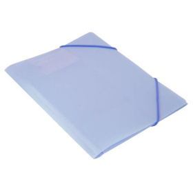 Папка с угловыми резинками A4 Gems карман для визитки, голубой топаз