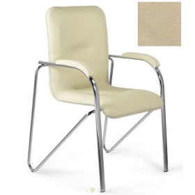ПРТ Кресло для посетителей Самба soft/хром, иск.кожа бежевый S-0428