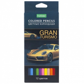 Карандаши цветные 12 цветов Hatber ECO Gran Turismo, с заточкой, в карт. упаковке