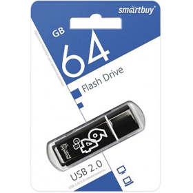 Флэш-накопитель 64 GB SmartBuy SB64GBGS-K Glossy USB 2.0 черный