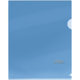 Папка-уголок A5 180 мкм. прозрачная синяя