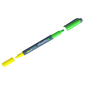Текстовыделитель двусторонний Berlingo Textline  HL220, желто-зеленый, 0,5-4 мм.