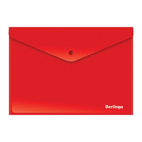 Папка на кнопке A4 непрозрачная 180 мкм Berlingo, горизонтальная, красная