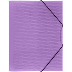 Папка с угловыми резинками A4 СТАММ Кристалл, 500 мкм, пластик, фиолетовый