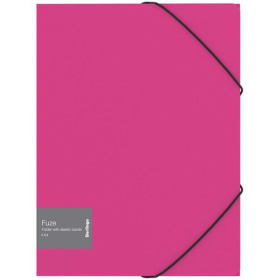 Папка с угловыми резинками A4  Berlingo Fuze, 600 мкм, пластик, розовый