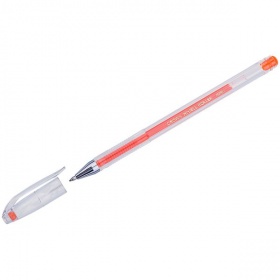 Ручка гелевая Crown Hi-Jell Color оранжевая 0,7 мм