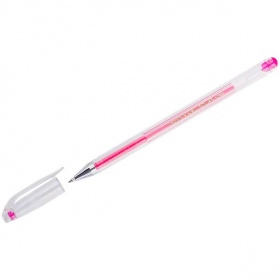 Ручка гелевая Crown Hi-Jell Color розовая 0,7 мм