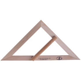 Треугольник деревянный классный 45-45-90 с держателем
