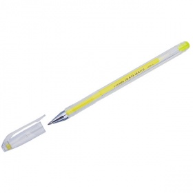 Ручка гелевая Crown Hi-Jell Color желтая 0,7 мм