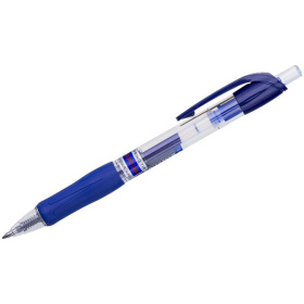 Ручка гелевая Crown Auto Jell синяя, автоматическая, грип, 0.7 мм